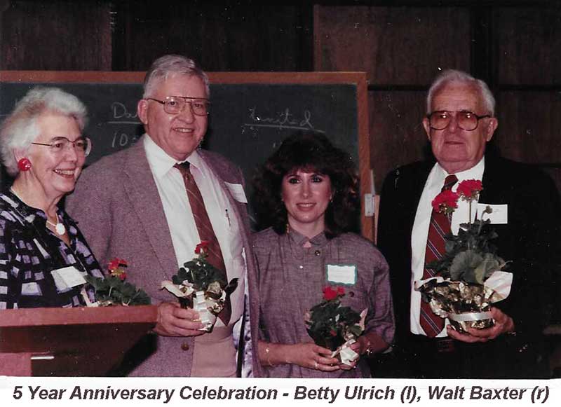 Volunteers at the BAMOW 5th Anniversary pot-luck dinner, 1988