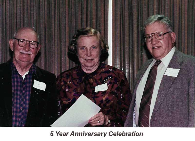 BAMOW founders and early volunteers at the 5th Anniversary dinner, 1988