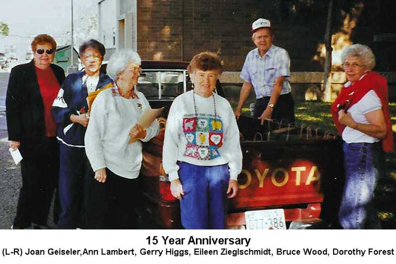 Volunteers at the BAMOW 15th Anniversary celebration, 1997