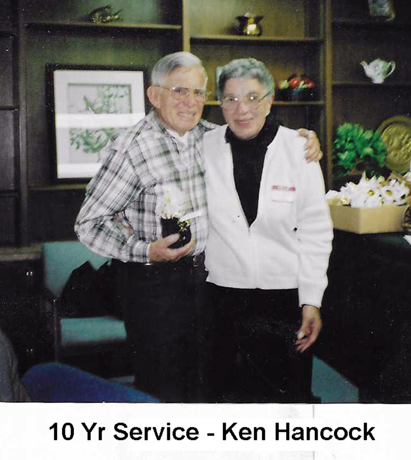 Ken Hancock receiving his 10-Year Service Award, 2004